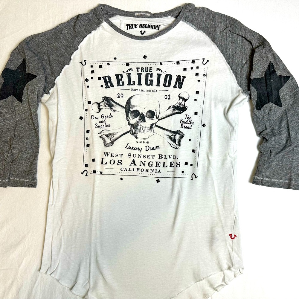 Men’s True Religion 3/4 Sleeve T-Shirt Size S